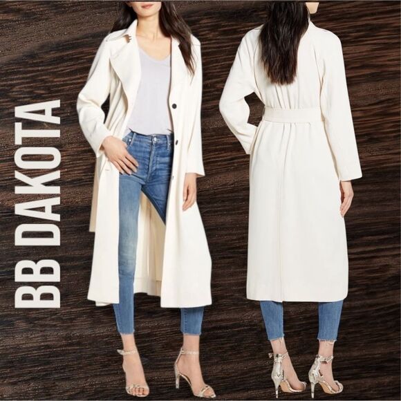 BB DAKOTA Women’s I Spy Textured Twill Light Weight Trench Coat in the Size S - Picture 1 of 16